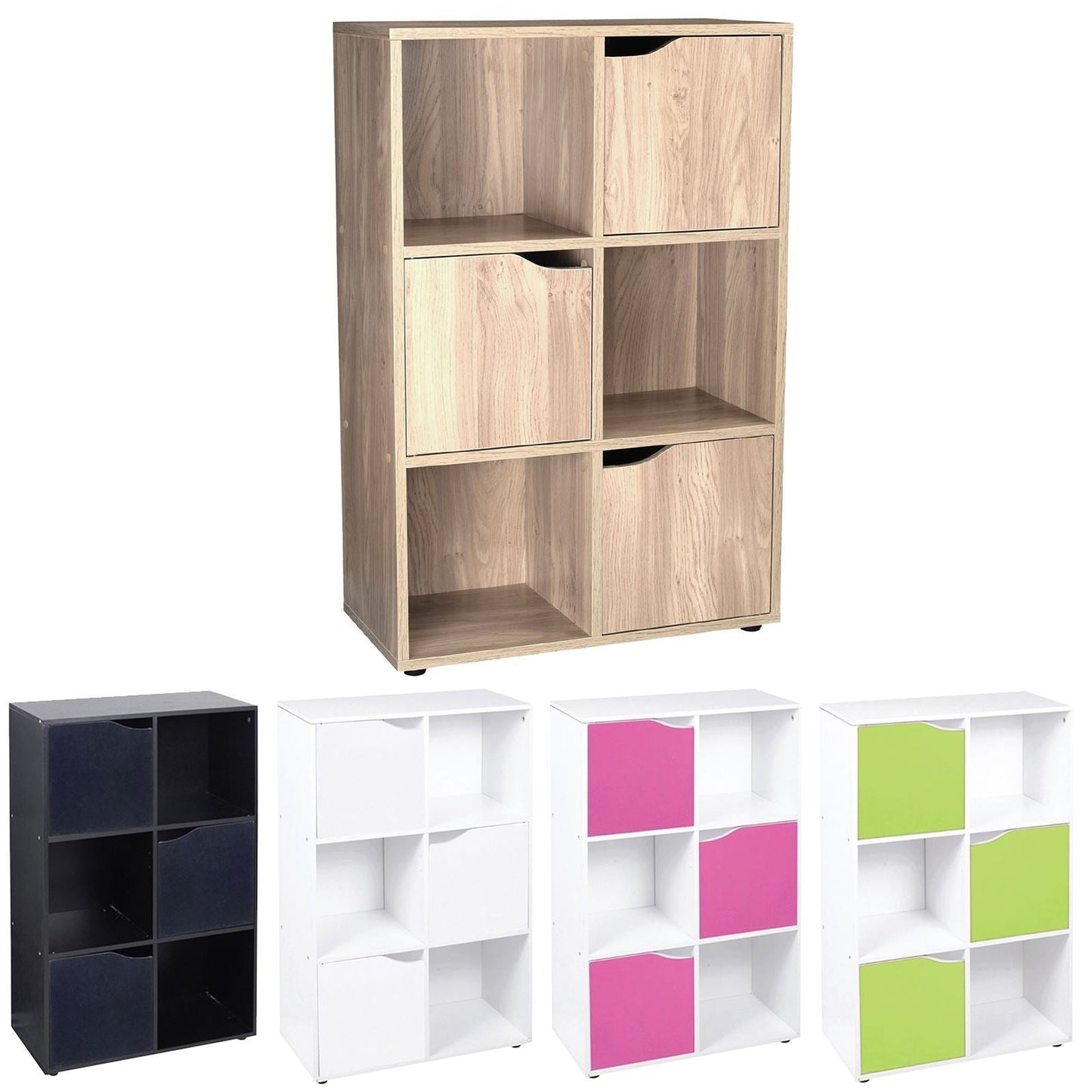 Bookcase with 6 cube storage units